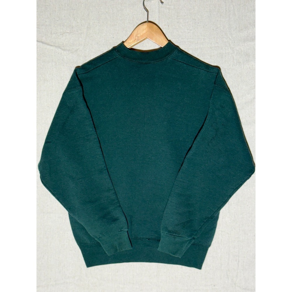 Vintage 90s BVD Sweatshirt Mens L Blank Crewneck Forest Green Made in USA 50/50